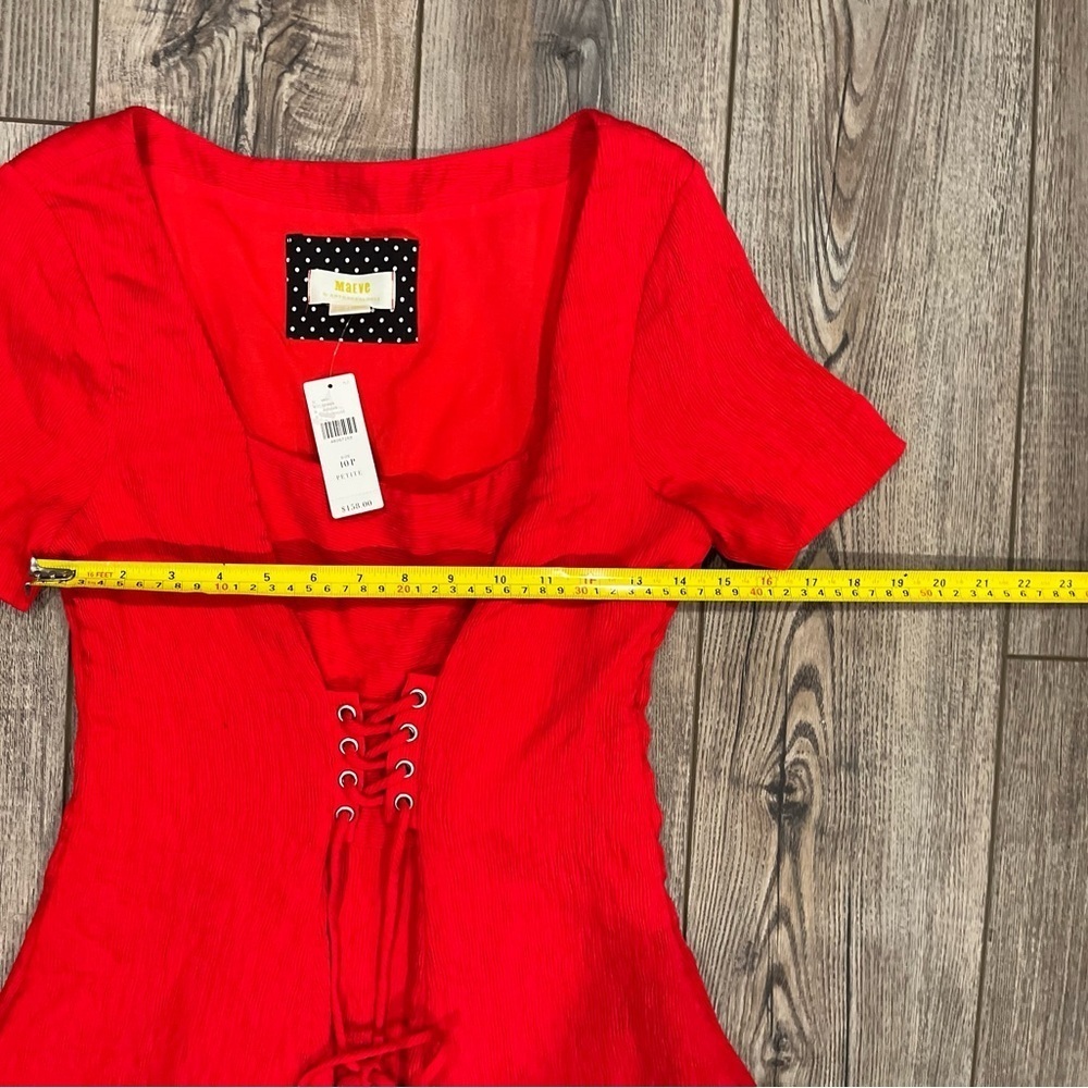 Maeve by Anthropologie Red Corset A-Line Mini Dress - Size 10P Petite NWT - Picture 4 of 7
